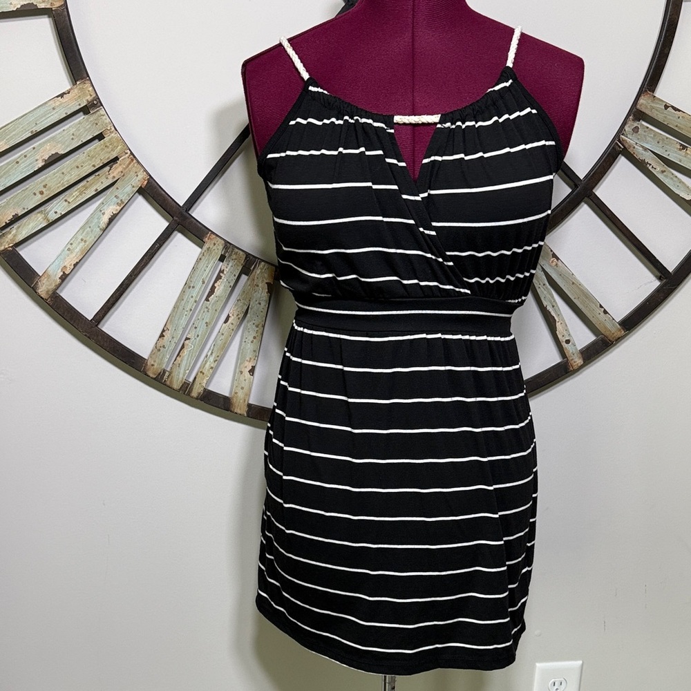 One Clothing Black and White Striped Dress